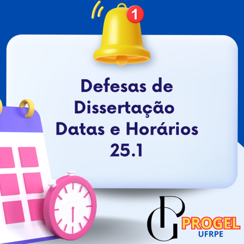 BANCAS DE DEFESA PÚBLICA DE MESTRADO - PROGEL UFRPE