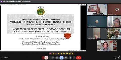 EGRESSO DO PROGEL APRESENTA SUA TESE DE DOUTORADO EM EXAME DE QUALIFICAÇÃO NO RENOEN