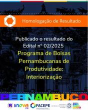 EDITAL  FACEPE 02/2025 – PROGRAMA DE BOLSAS PERNAMBUCANAS DE PRODUTIVIDADE – INTERIORIZAÇÃO